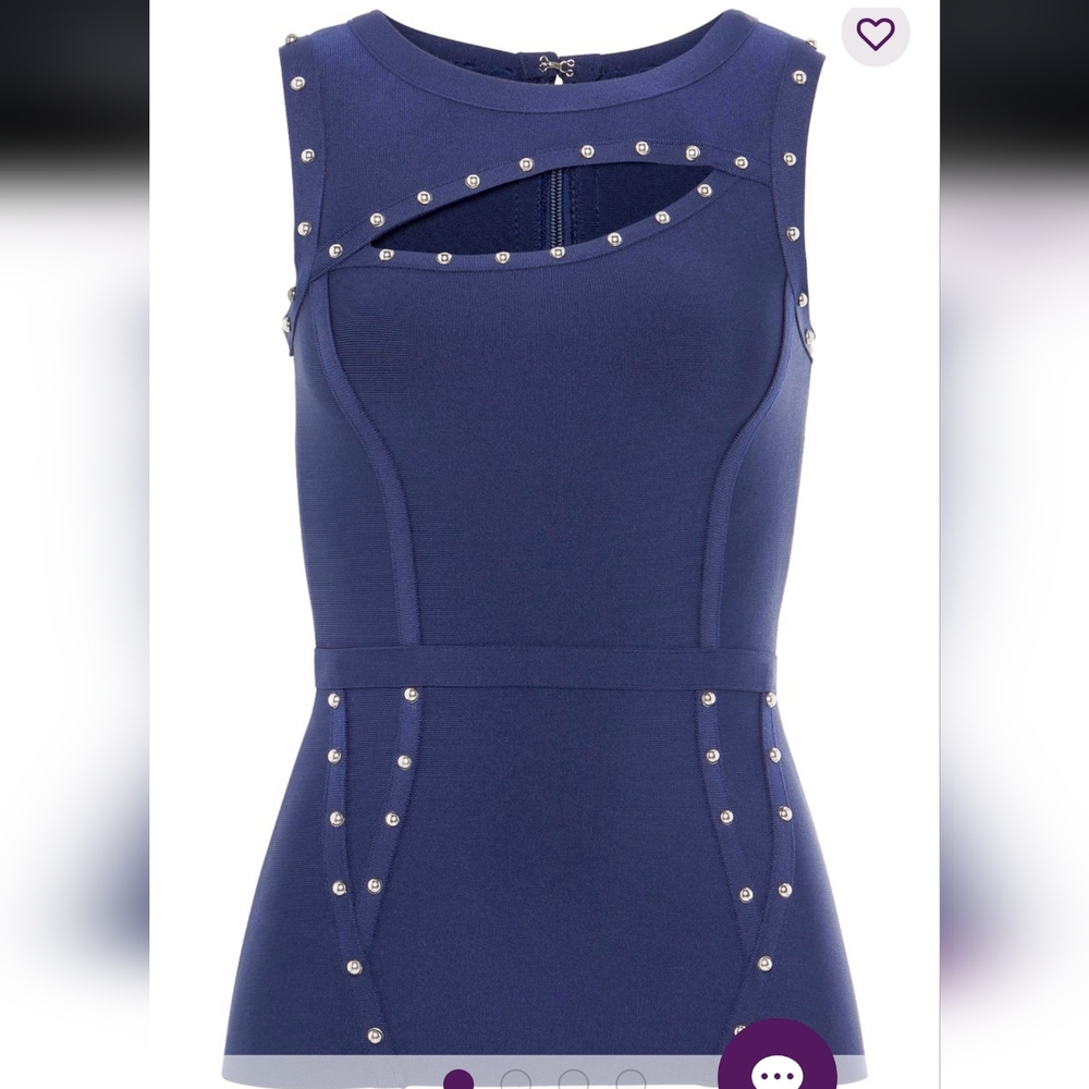 NWT Sm Navy Cutout And Studded Top